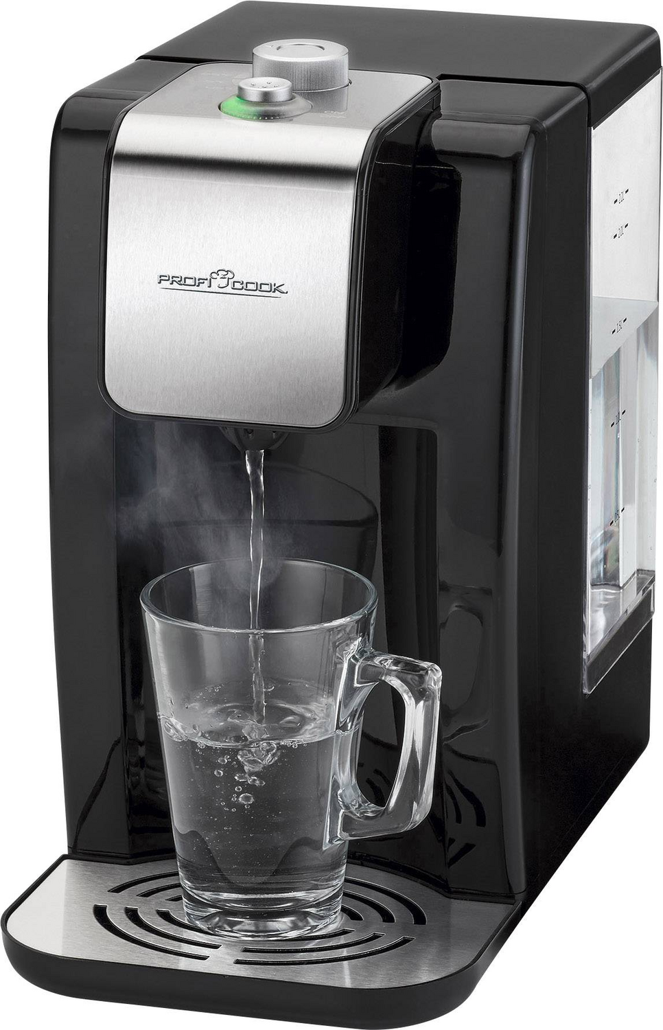 Profi Cook PC-HWS 1168  Heißgetränkeautomat Wasserkocher schnurlos Inox, Schwarz