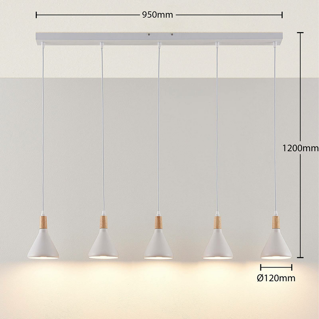 Lindby LED-Pendelleuchte Arina Hängeleuchte Deckenlampe Lampe Weiß 5-flammig165