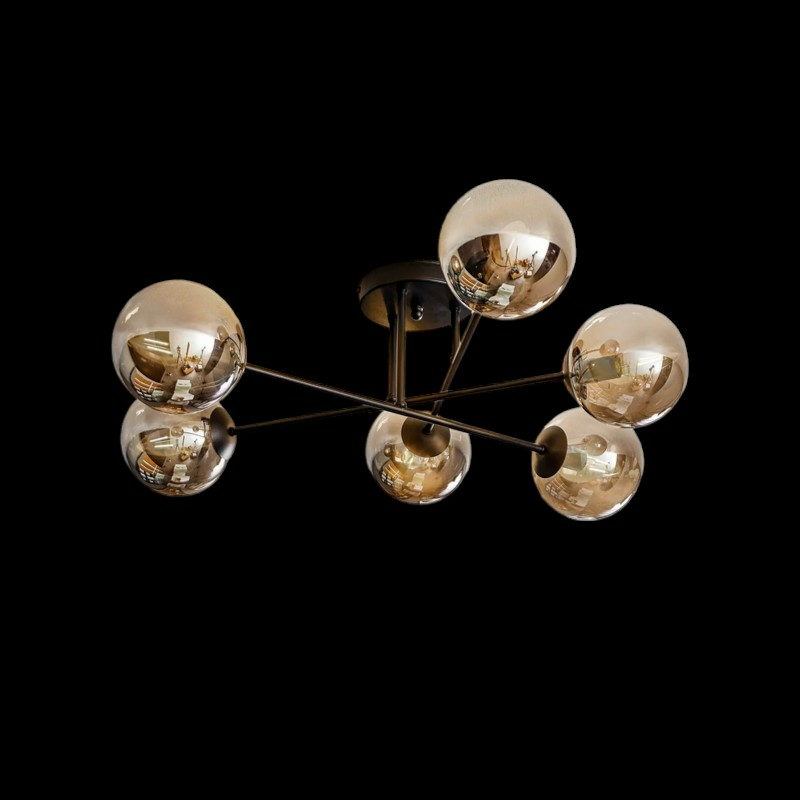 Plafonnier Euluna de qualité B, suspension en verre pour salon 6749