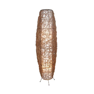 B-Ware Lindby Nias Stehleuchte Stehlampe Standleuchte Lampe Leuchte Rattan Braun Weiß
