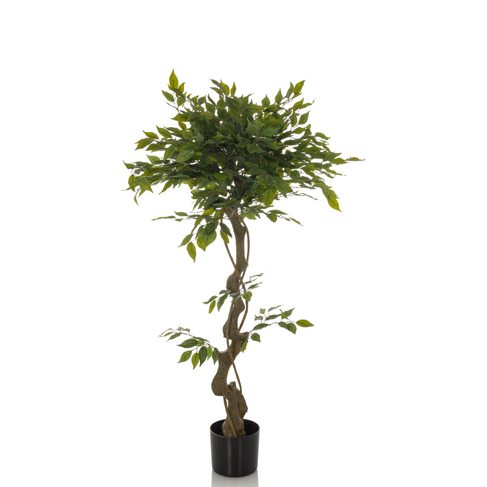 hjh OFFICE Kunstpflanze Baum Ficus Benjamina 120 cm grün Kunststoff  - 4064323036524