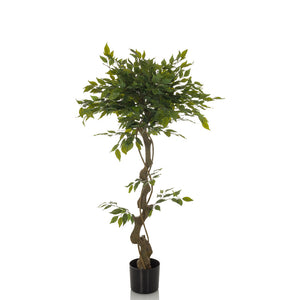 B-Ware hjh OFFICE Kunstpflanze Baum Ficus Benjamina 120 cm grün Kunststoff
