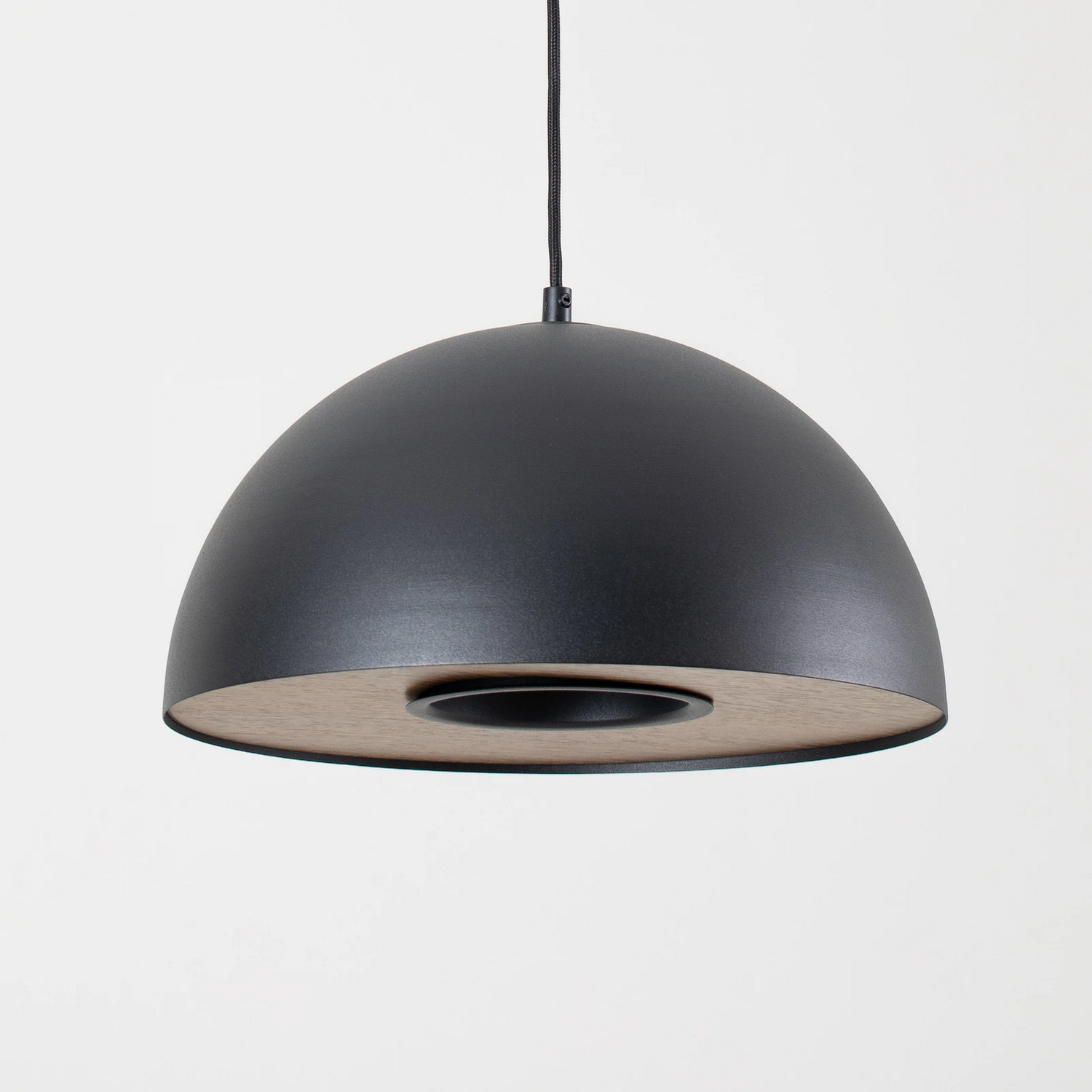 B-Ware Pendelleuchte Drew in Schwarz mit Holzdekor Deckenlampe Deckenleuchte Lampe Spot