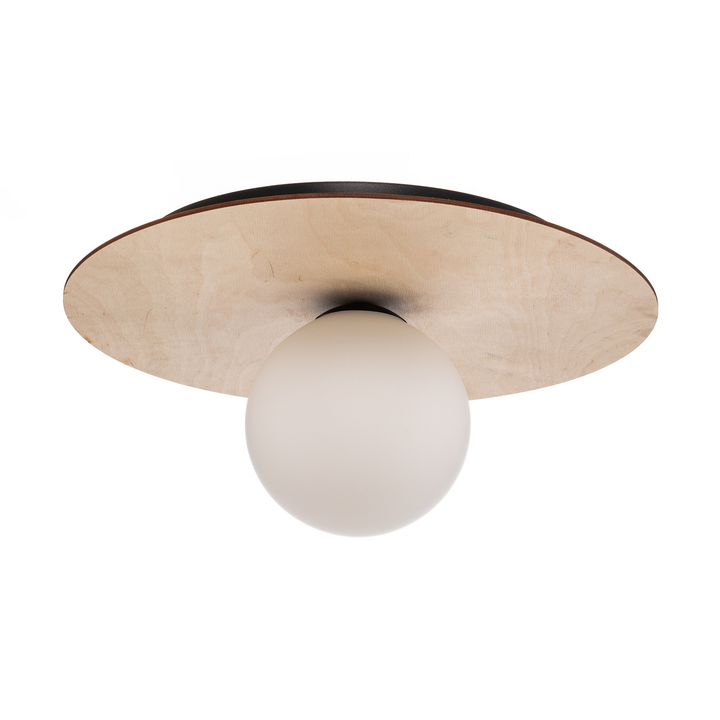 Deckenleuchte Kenzo rund braun/weiß 1-flammig Deckenlampe Lampe Leuchte Spot