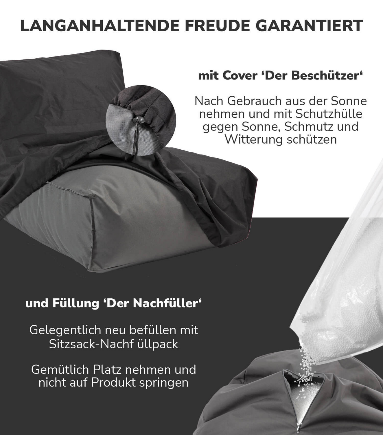 Mokebo Outdoor Sitzsack Der Sundowner Relaxsessel Liegesessel Beanbag Sack Beige