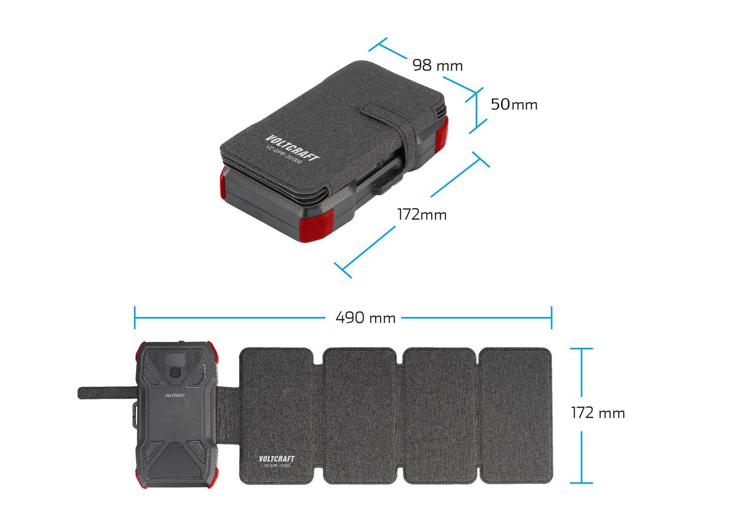 B-Ware Voltcraft Vc Spb 20.000 Vc 14456835 Solar Powerbank Ladestrom Solarzelle 3 A 200