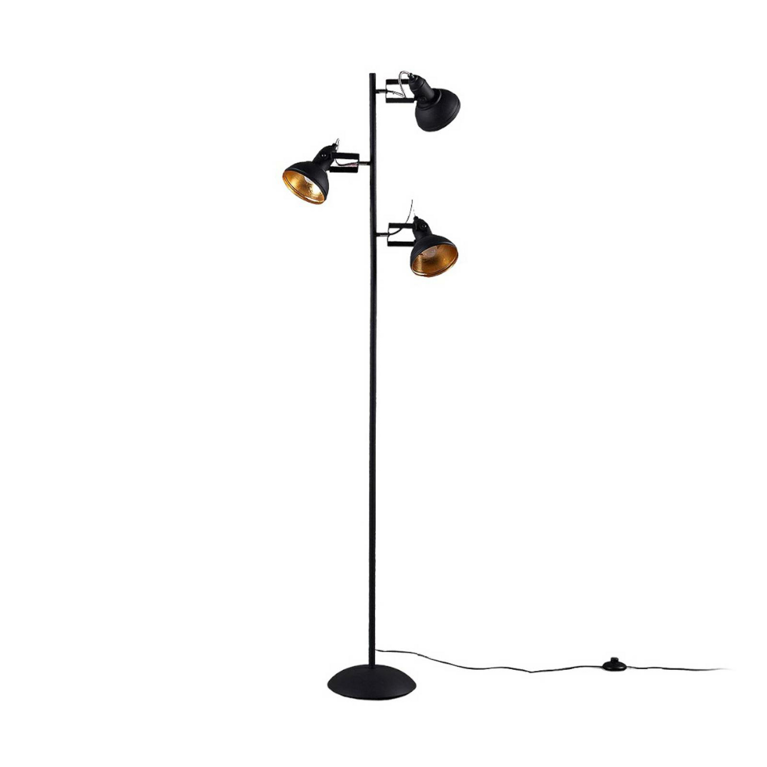 Lampadaire LED Lindby Lilly, lampadaire, luminaire avec trois spots, douille E14, noir 663 