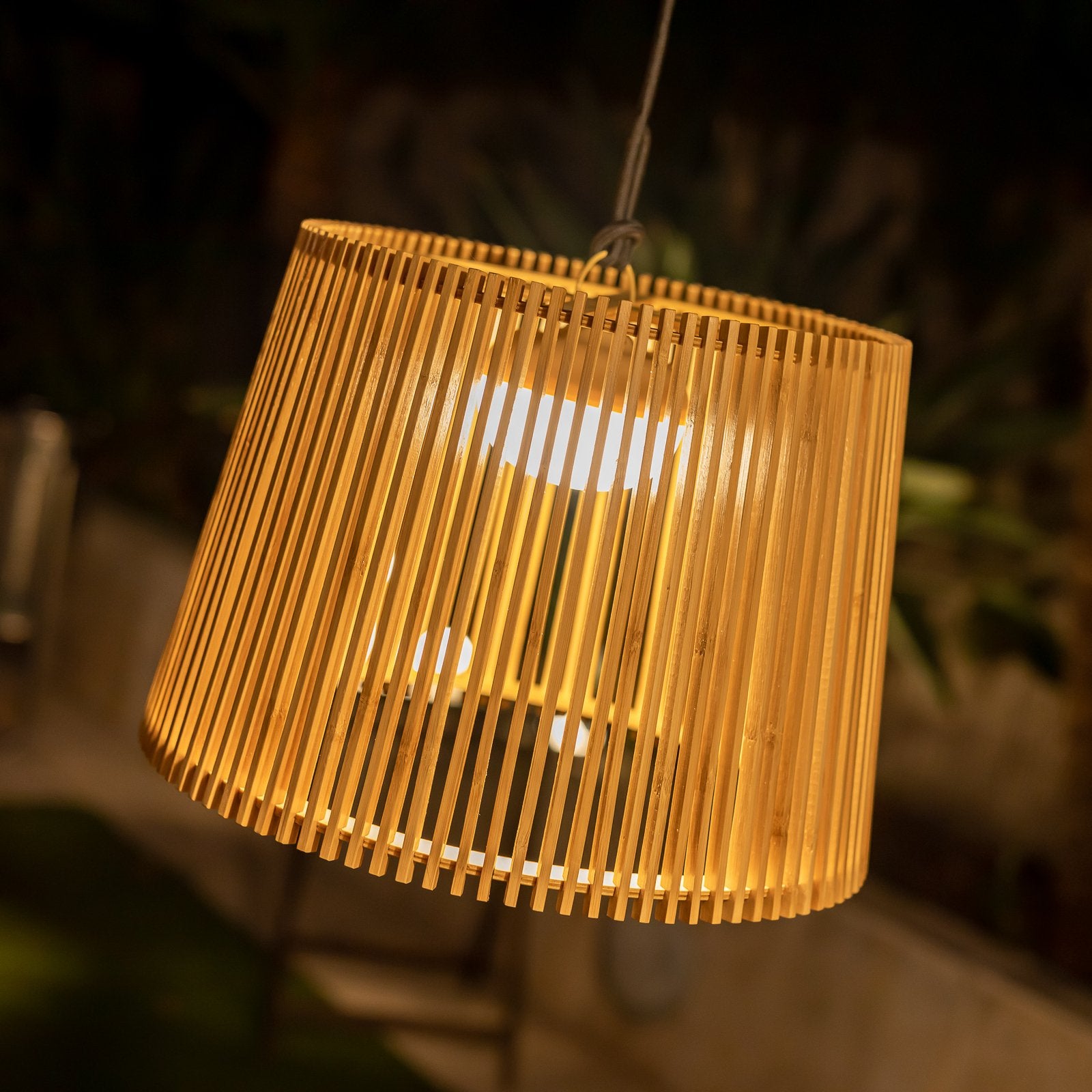 Newgarden Hängelampe Pendelleuchte LED Akku Okinawa Außenlampe Bambus Holz hell - 8435578509358