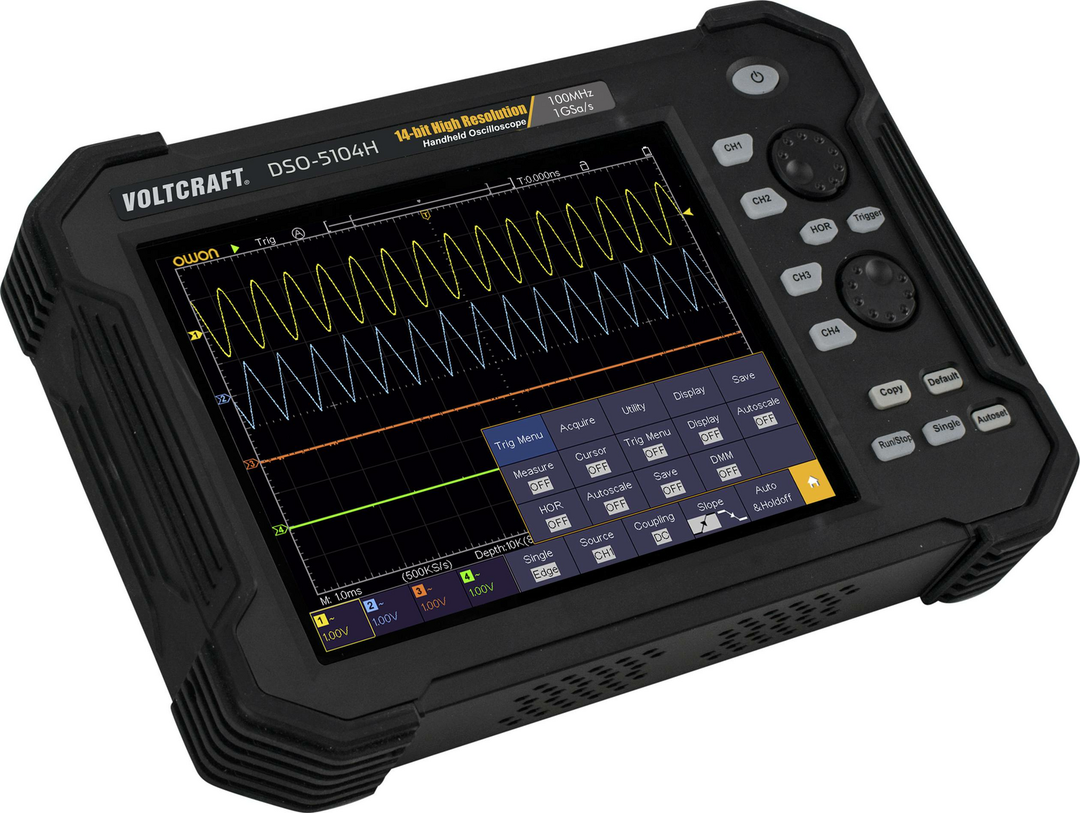 VOLTCRAFT Hand-Oszilloskop 100 MHz 4-Kanal 1 GSa/s 40Mpts 14Bit Digital-Speicher