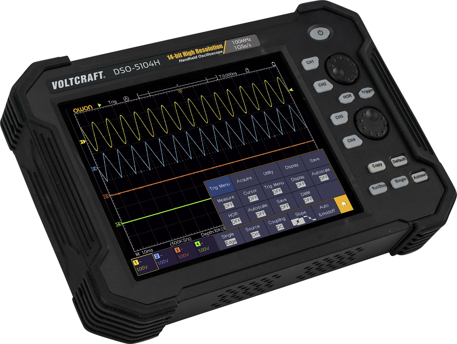B-Ware Voltcraft Hand Oszilloskop 100 M Hz 4 Kanal 1 G Sa/S 40 Mpts 14 Bit Digital Speicher