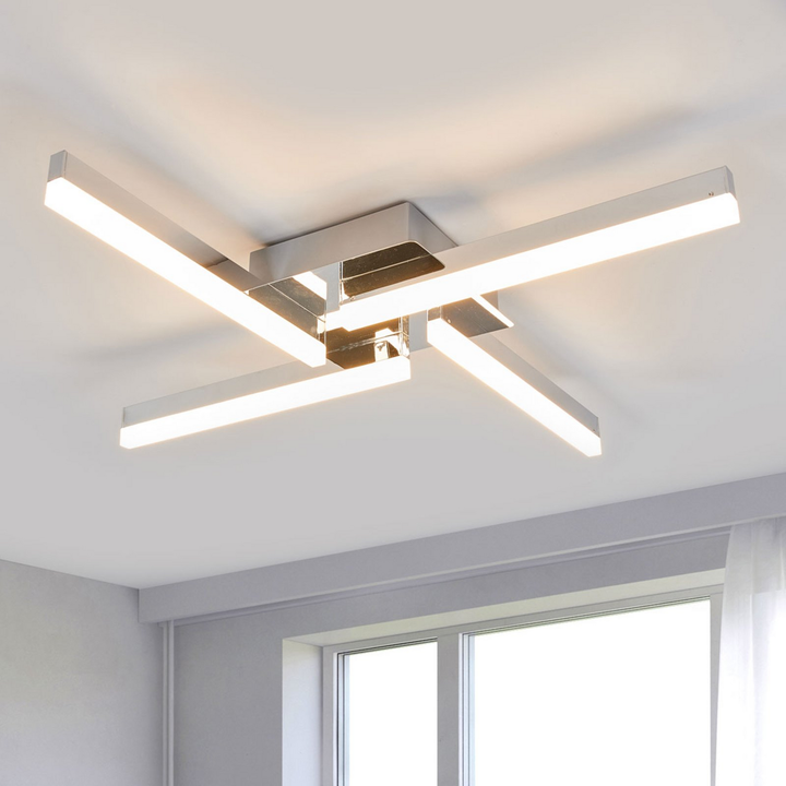 Lindby Vierflammige LED-Deckenlampe Patrik Deckenlampe Leuchte Lampe Licht IP44