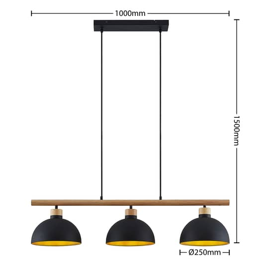 Lindby Tirzana Hängeleuchte Deckenlampe Pendelleuchte E27 Dreiflammig Schwarz B-Ware