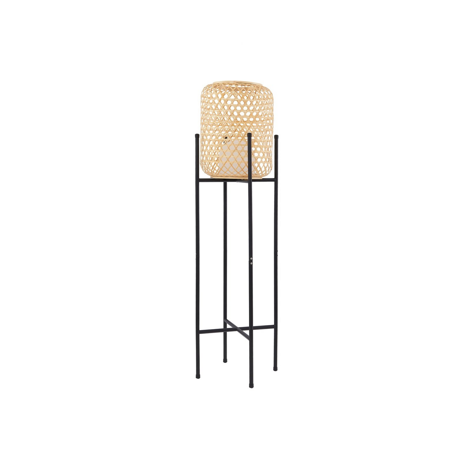 B-Ware Lucande Stehleuchte Standlampe Led Akku Adebi Bambus Schwarz Dimmfunktion Outdoo