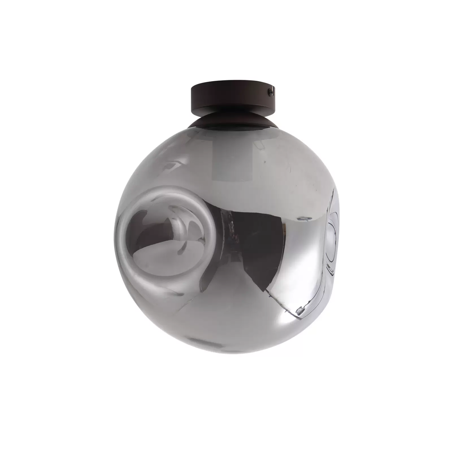 B-Ware Lindby Deckenlampe Valentina Deckenleuchte Deckenlicht Glas Rauchgrau Rund ø25cm