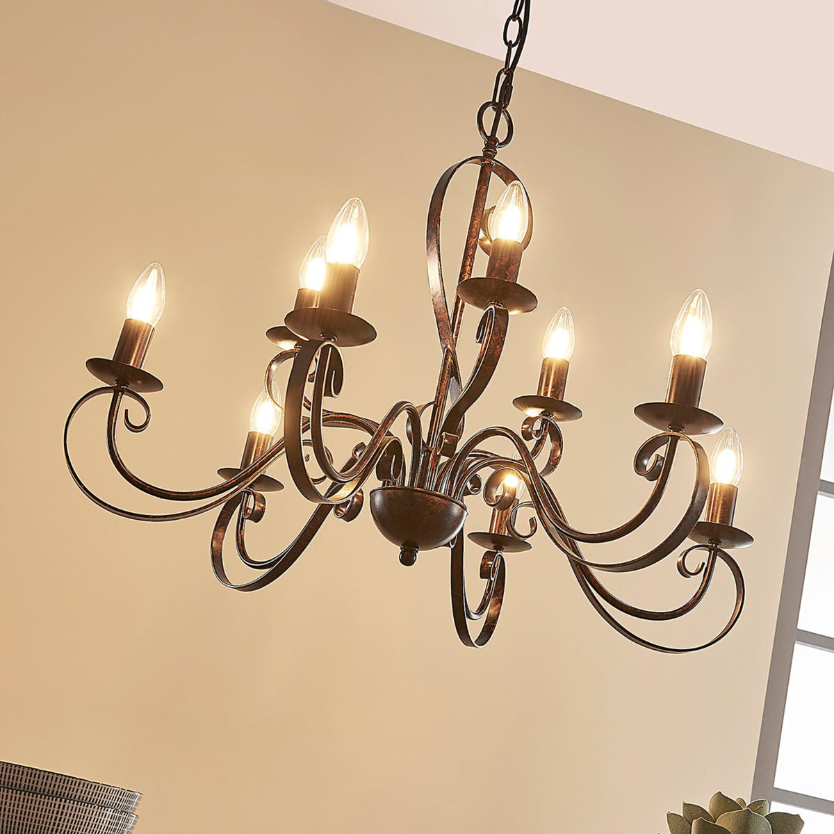 Lindby Landhaus-Kronleuchter Caleb Hängeleuchte Deckenlampe Pendelleuchte E14 - 4251096509991