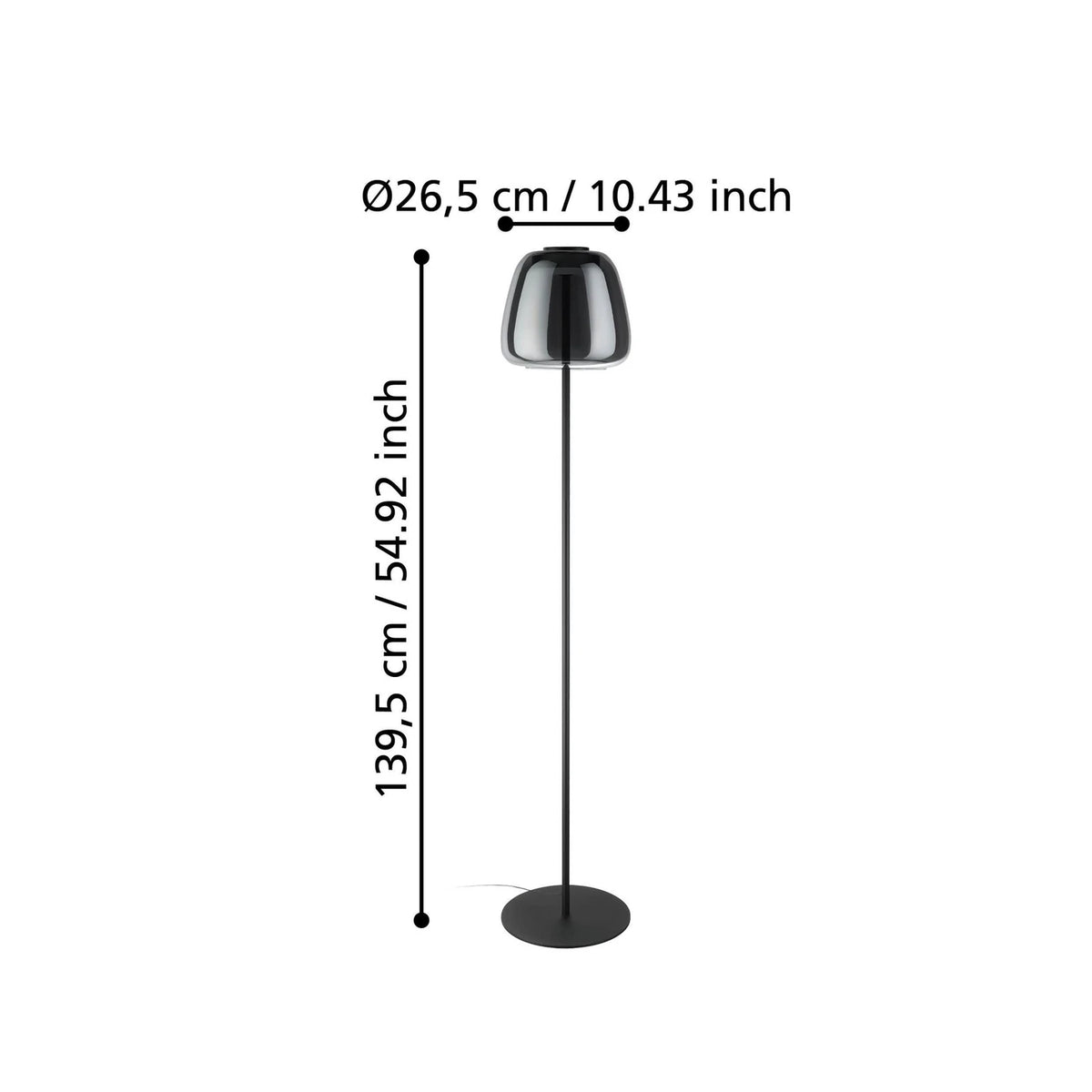 EGLO Stehleuchte Standlampe LED Connect Alfero Z RGB CCT schwarz Stahl Glas - 9008606312870