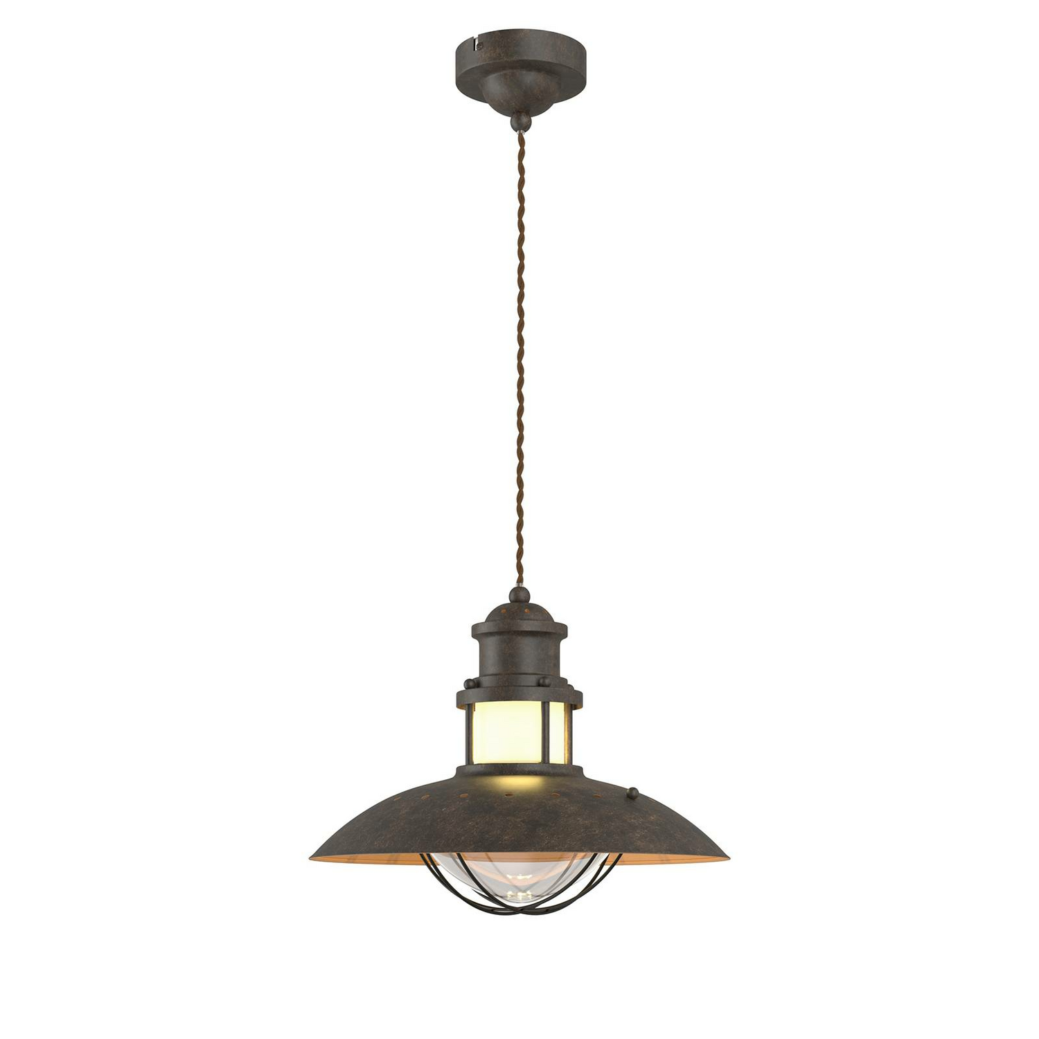 B-Ware Lindby Pendelleuchte Esszimmerlampe Küchenlampe Hängeleuchte E27 Braun Rusti164