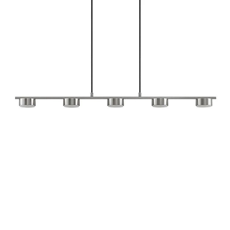 Lindby Kaylou LED-Pendellampe Hängeleuchte Hängelampe Leuchte Lampe 5-fl. nickel