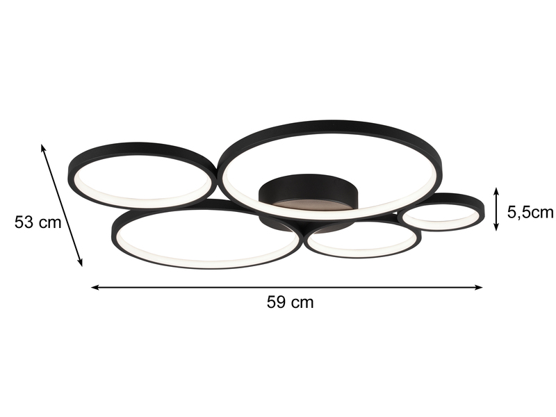 B-Ware Trio Lighting Led Deckenlampe Rondo Hängelampe Deckenlicht Lampe Led 49 W Schw859