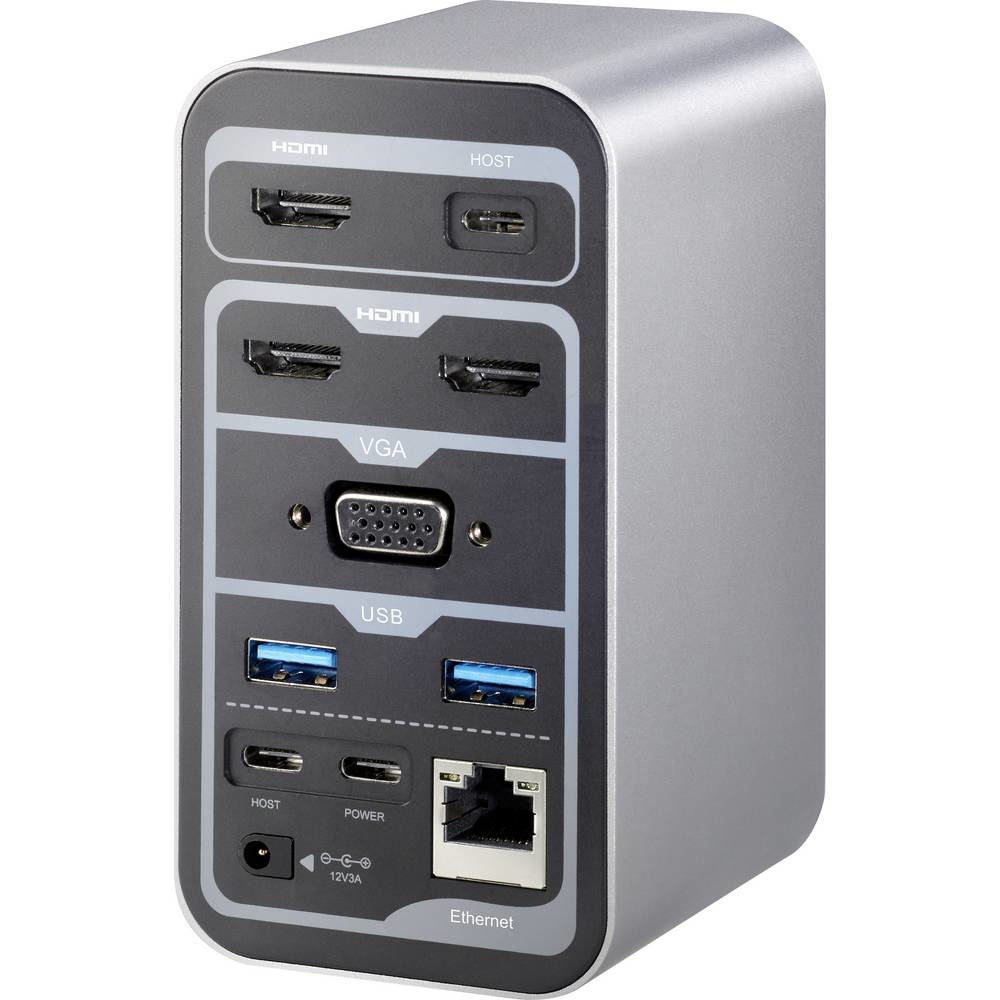 Renkforce USB-C Notebook Dockingstation Universal Ladefunktion Ladeturm Laden878