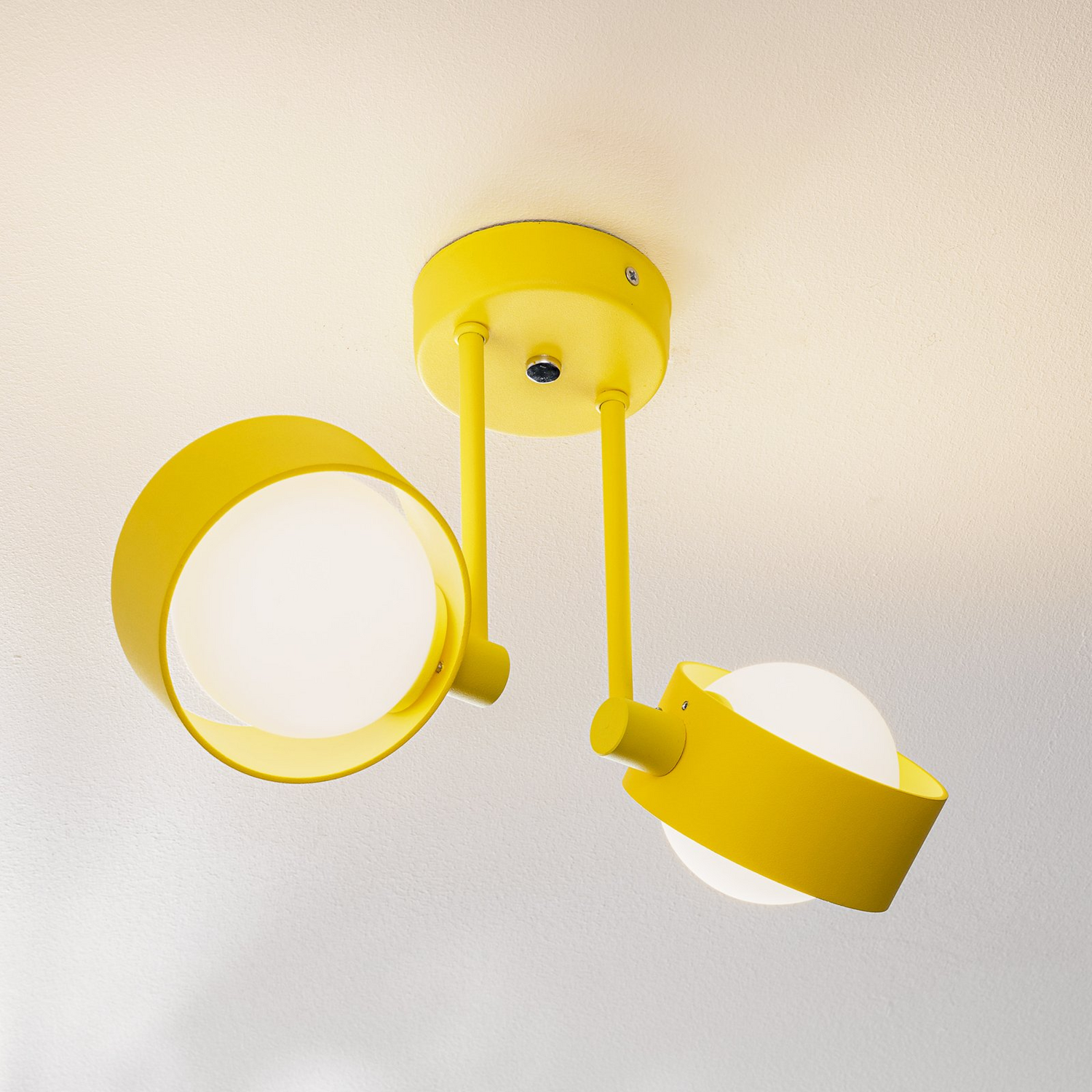 B-Ware Argon Deckenleuchte Mado Deckenlampe Deckenlicht Lampe Stahl Gelb Zweiflammig