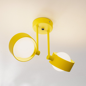 B-Ware Argon Deckenleuchte Mado Deckenlampe Deckenlicht Lampe Stahl Gelb Zweiflammig