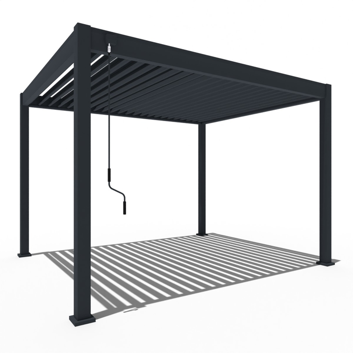 Weide Classic Pergola Aluminium freistehend 3 x 3,6 M Lamellendach anthrazit