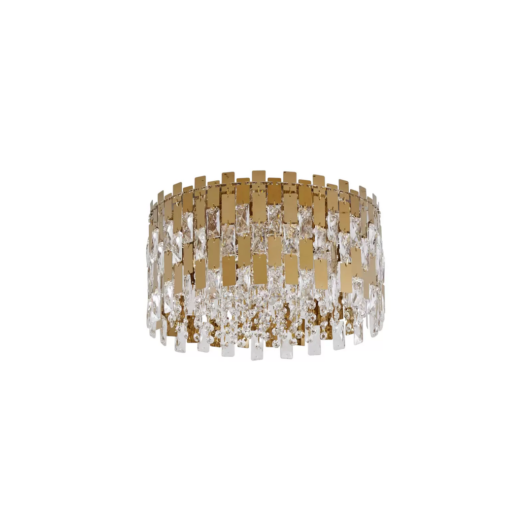 Lucande Deckenleuchte Arcan gold Kristallglas Ø 40 cm Deckenlampe Lampe Leuchte