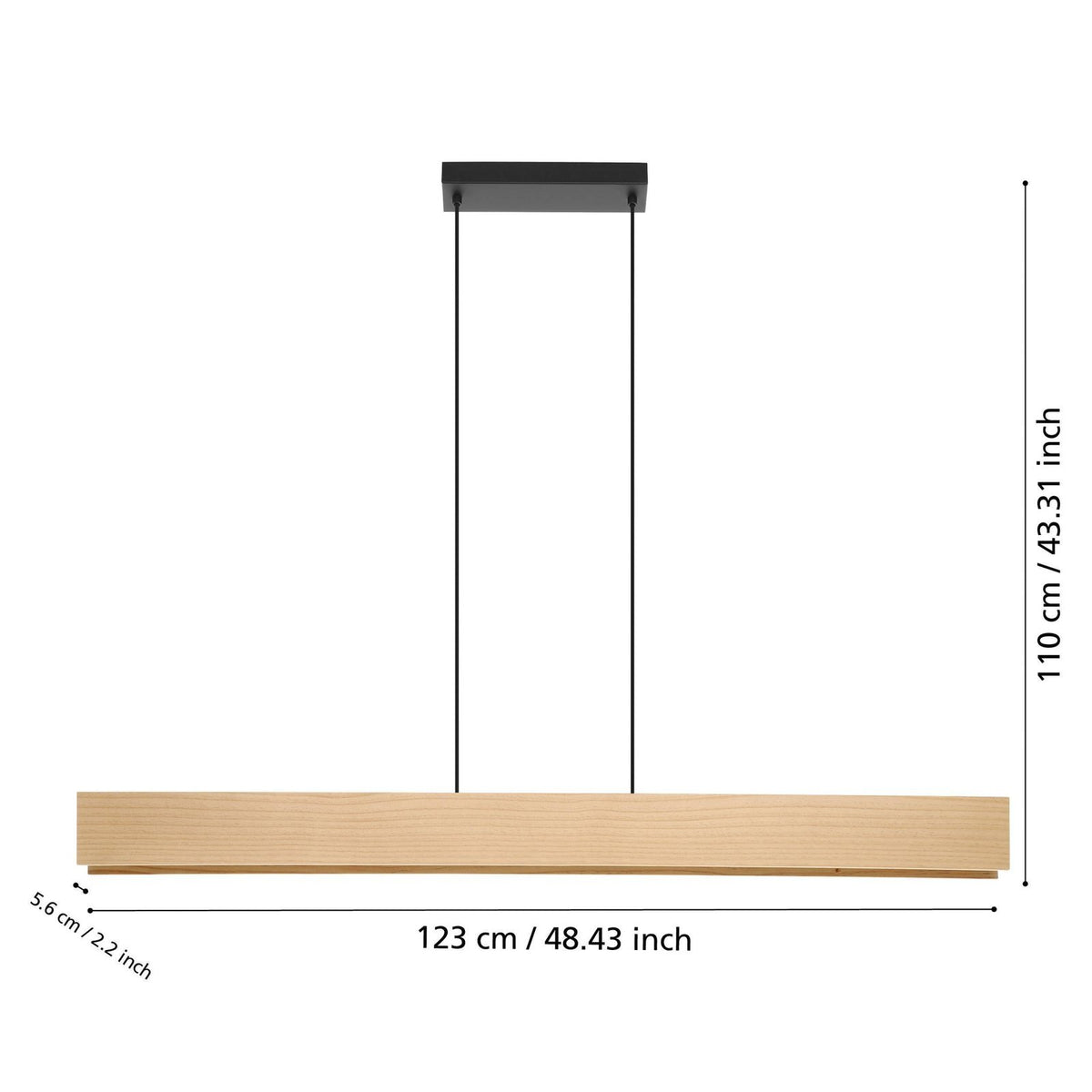 EGLO Hängeleuchte Pendelleuchte Smart Zig LED Anchorena Z Holz hell schwarz w864 - 9008606243679