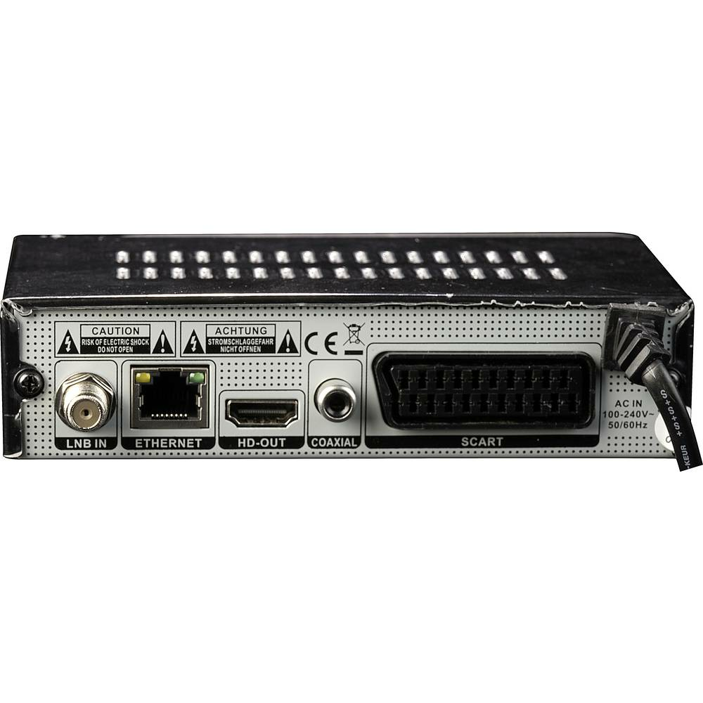 Récepteur satellite Denver DVB-S 206 HD avec port USB frontal, télécommande multimédia et télécommande (155 pièces détachées).