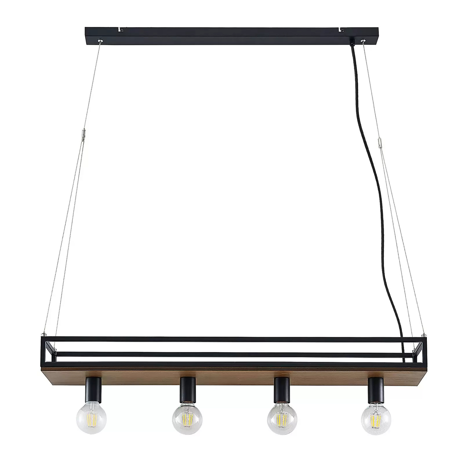B-Ware Lindby Kirista Pendelleuchte Hängeleuchte Leuchte Lampe E27 Holz Dimmbar 10047