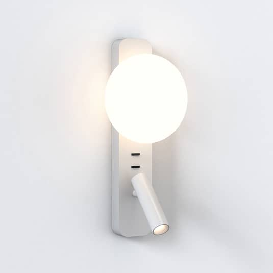 Astro Zeppo Reader Wandlampe Wandleuchte Lampe Leuchte mit Leselicht Alu weiß