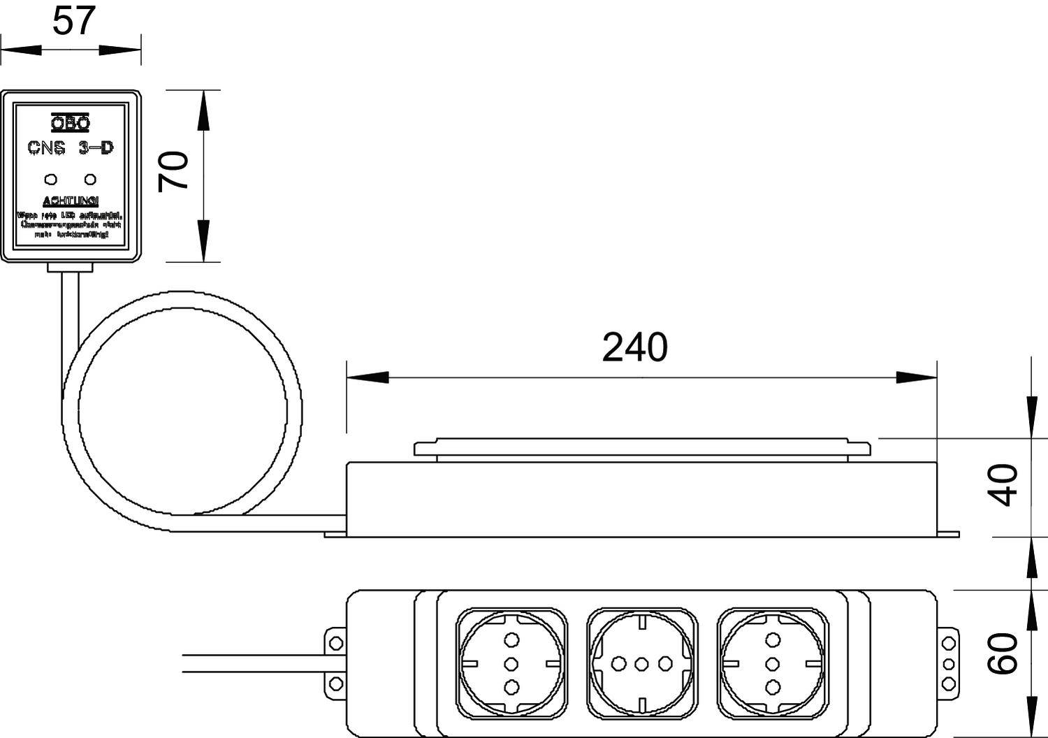 B-Ware OBO Bettermann 5092701 CNS 3-D-D Überspannungsschutzgerät Steckdose