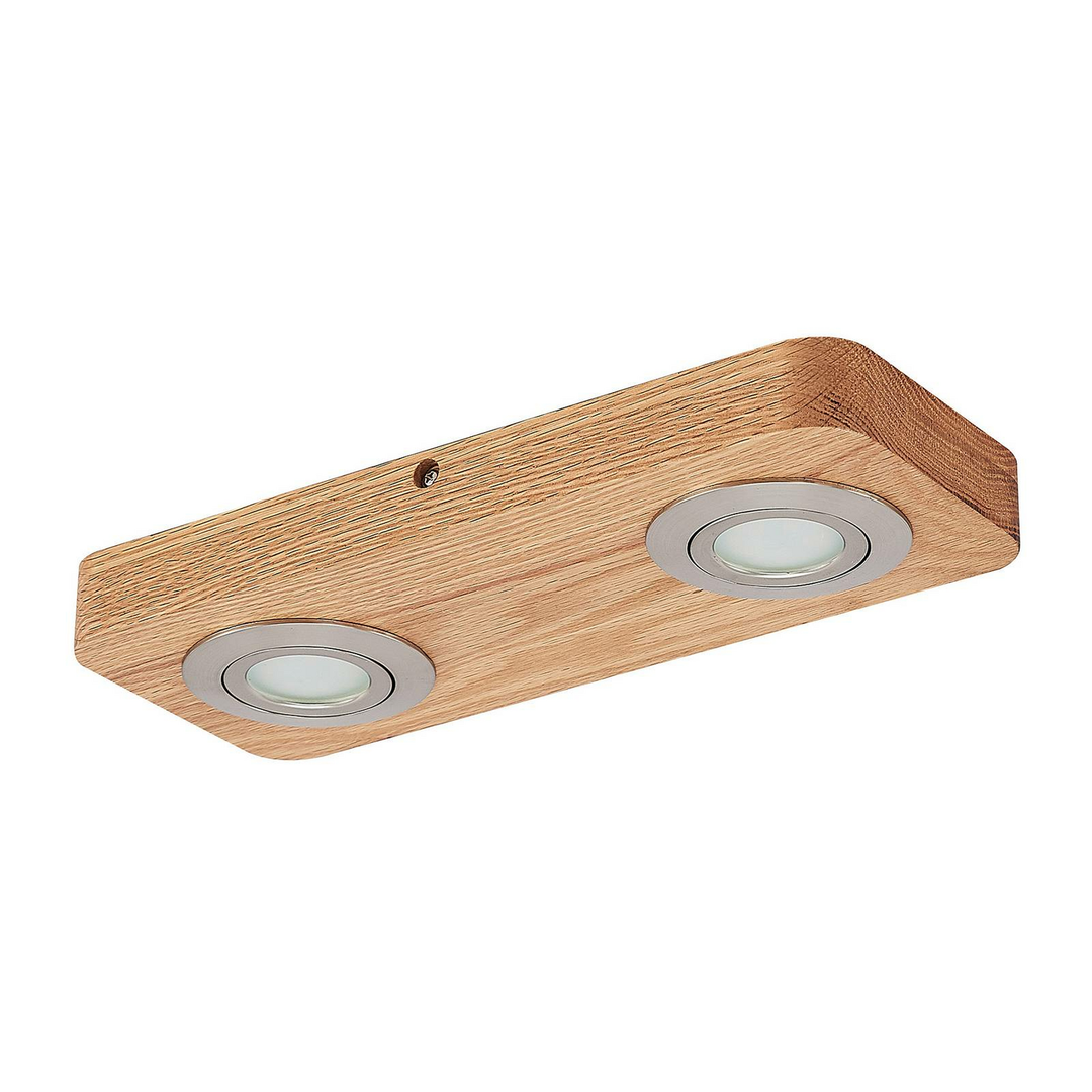 Lindby Mikari Led Deckenlampe Deckenlampe Deckenstrahler Deckenlicht Holz 2 Fl B-Ware