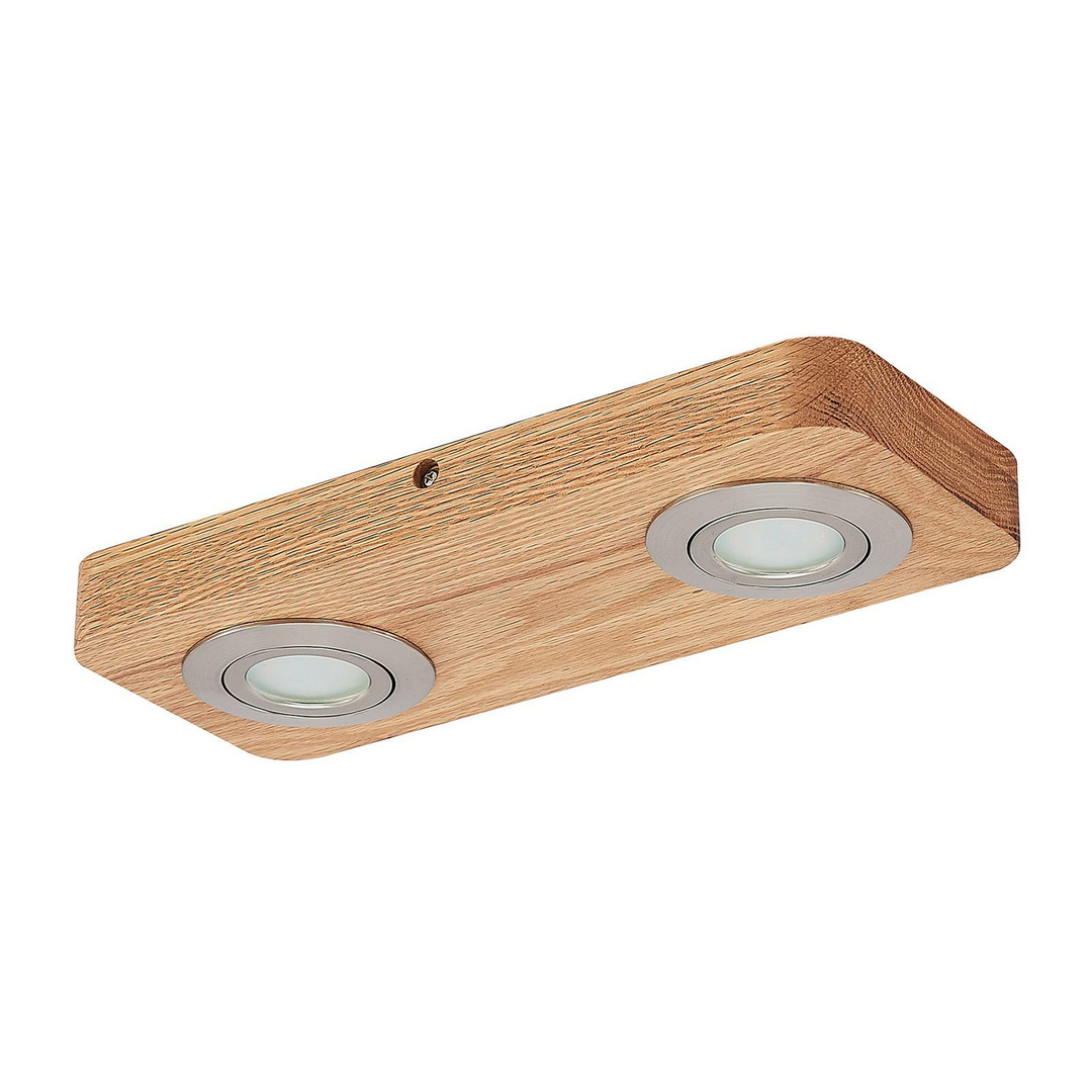 Lindby Mikari LED-Deckenlampe Deckenlampe Deckenstrahler Deckenlicht Holz 2-fl