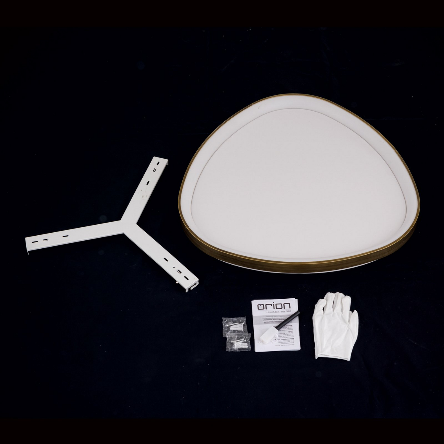 B-Ware Led Deckenlampe Charlie ø65 Cm Opalweiß Altmessingfarben Deckenleuchte Lampe