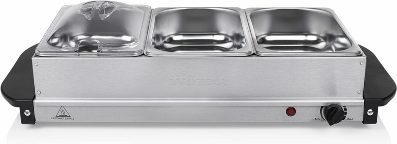 Tristar Edelstahl Buffetwärmer Einstellbares Thermostat 3 X 1,5l Buffetbehäl134 B-Ware