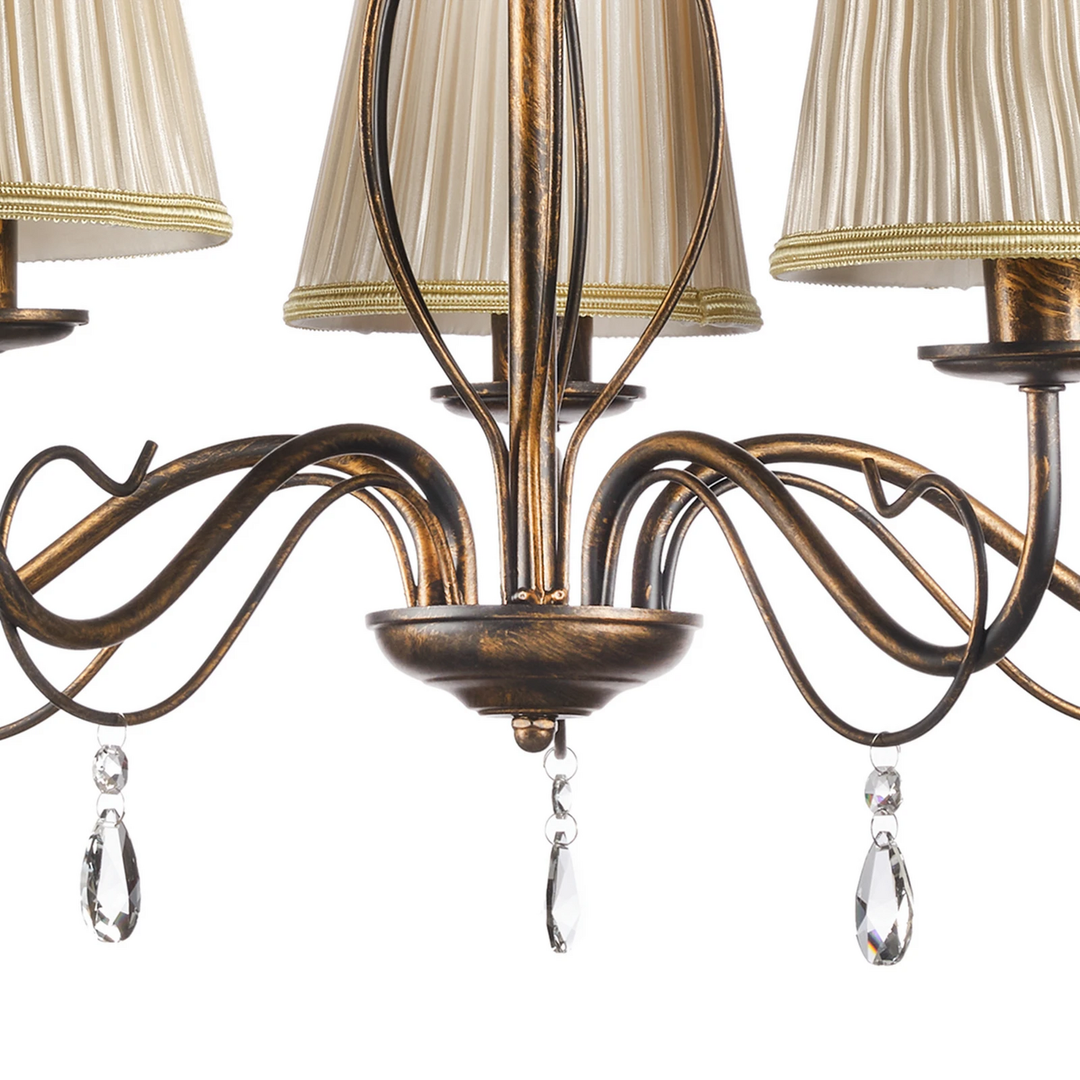 Kronleuchter Delia bronzefarben 5-flammig Ø 68 cm Deckenlampe Deckenleuchte Spot