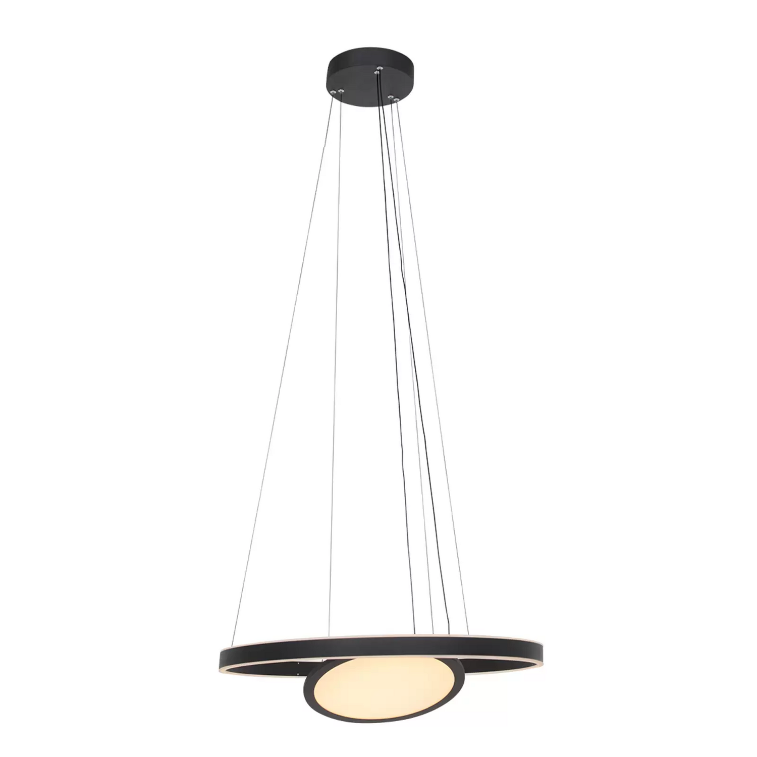 Steinhauer Led Hängeleuchte Ringlux 3 Flammig Schwarz ø 60 Cm Deckenlampe Lampe B-Ware - 8712746167290