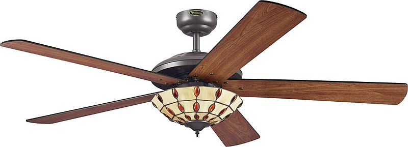 B-Ware Westinghouse Comet Tiffany Deckenventilator Ventilator Mit Lampe Wenge Kirs467