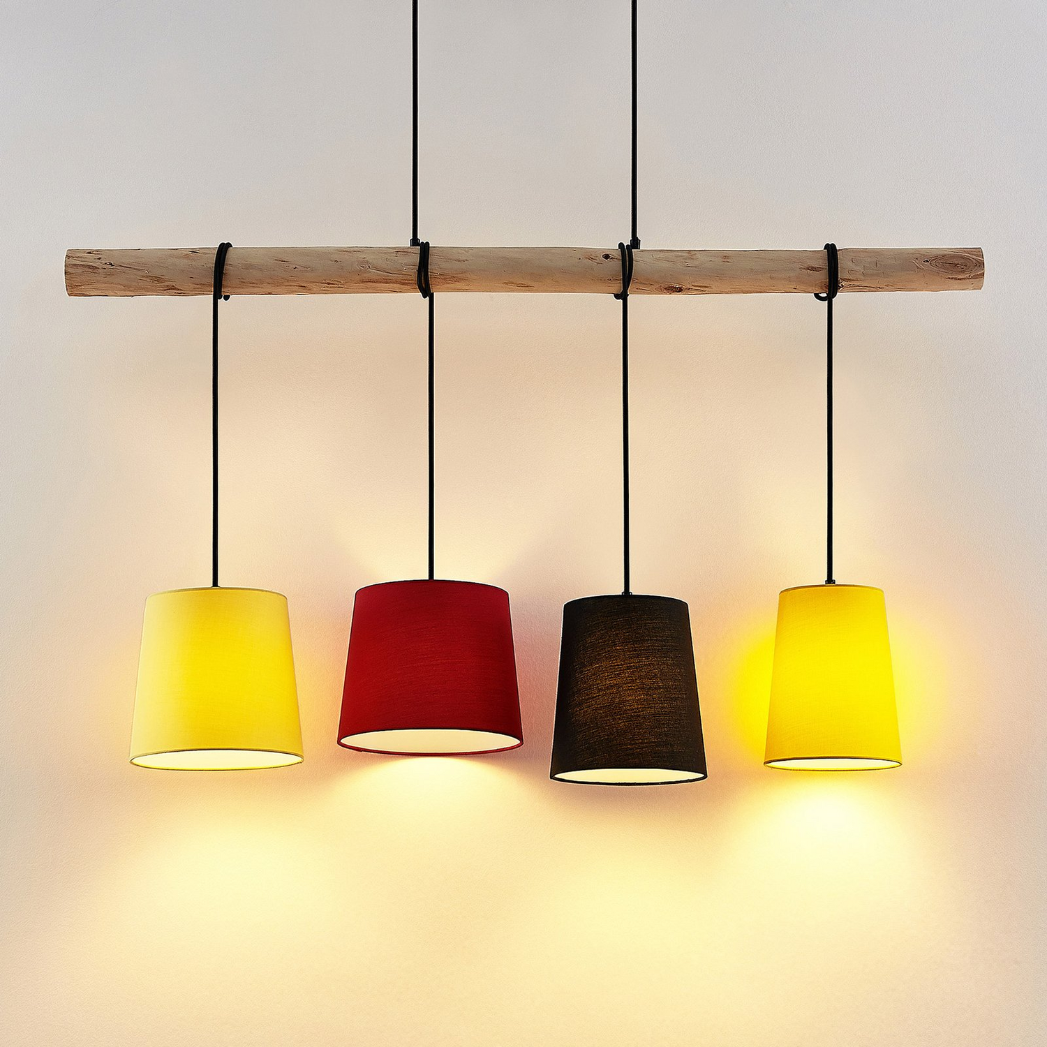 B-Ware Lindby Hinai Hängeleuchte Deckenlampe Pendelleuchte Lampe Licht Schwarz Rot G688