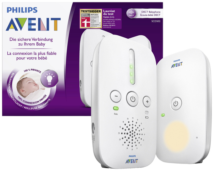 Philips Avent Dect Audio Scd502/26 Babyphone Dect Babyüberwachung Babysicherheit B-Ware