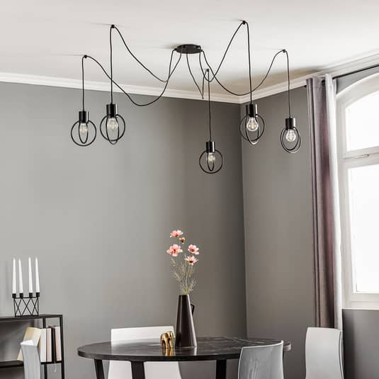 Euluna Hängeleuchte Hängelampe Lampe Leuchte Aura 5 Fünfflammig E27 Schwarz B-Ware - 5902335265411