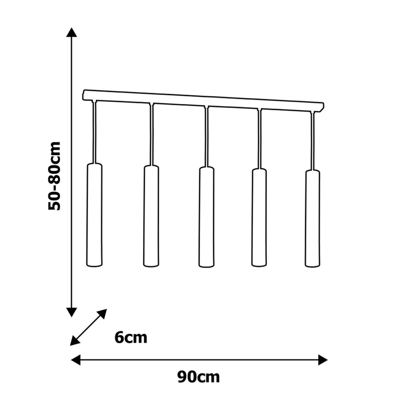 Milagro Hängeleuchte Joker Pendelleuchte Deckenlampe Schwarz Silber Fünfflammig B-Ware - 5902693766544