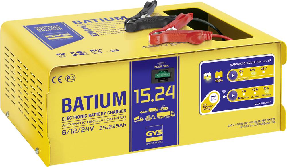 Gys Automatikladegerä tBATIUM 6/12/24 V 22 A Überspannungs- und Verpolungsschutz - 3154020024526