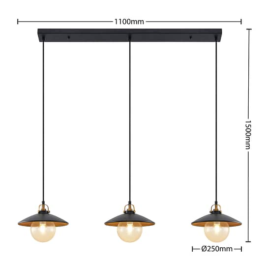 Lindby Marinella Hängeleuchte Hängelampe Deckenlampe Lampe Leuchte Schwarz 3 F B-Ware - 4251911713107