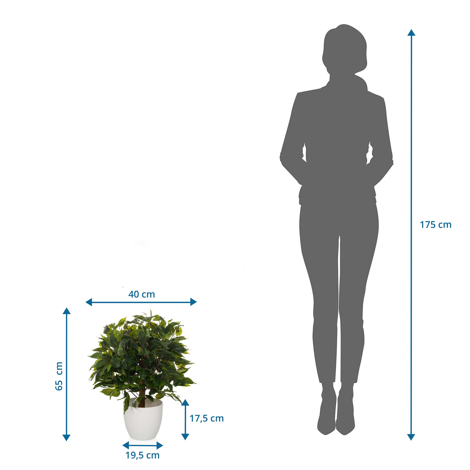 B-Ware Hjh Office Kunstpflanze Kunstbaum Ficus Ii Kunst Pflanze Dekopflanze 65 Cm Grün