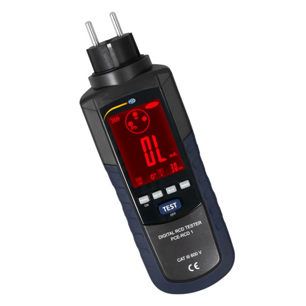 Appareil de test d'installation PCE Instruments PCE-RCD 1 conforme à la norme VDE 0100-600