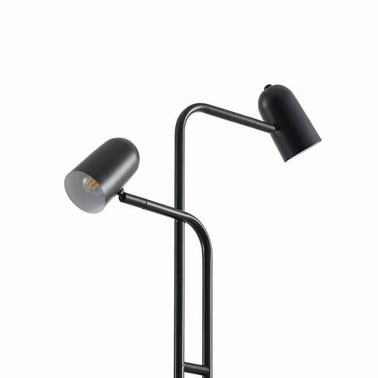 Lindby Skalum Stehlampe schwarz 2-fl. Stehleuchte Standleuchte Lampe Leuchte E14