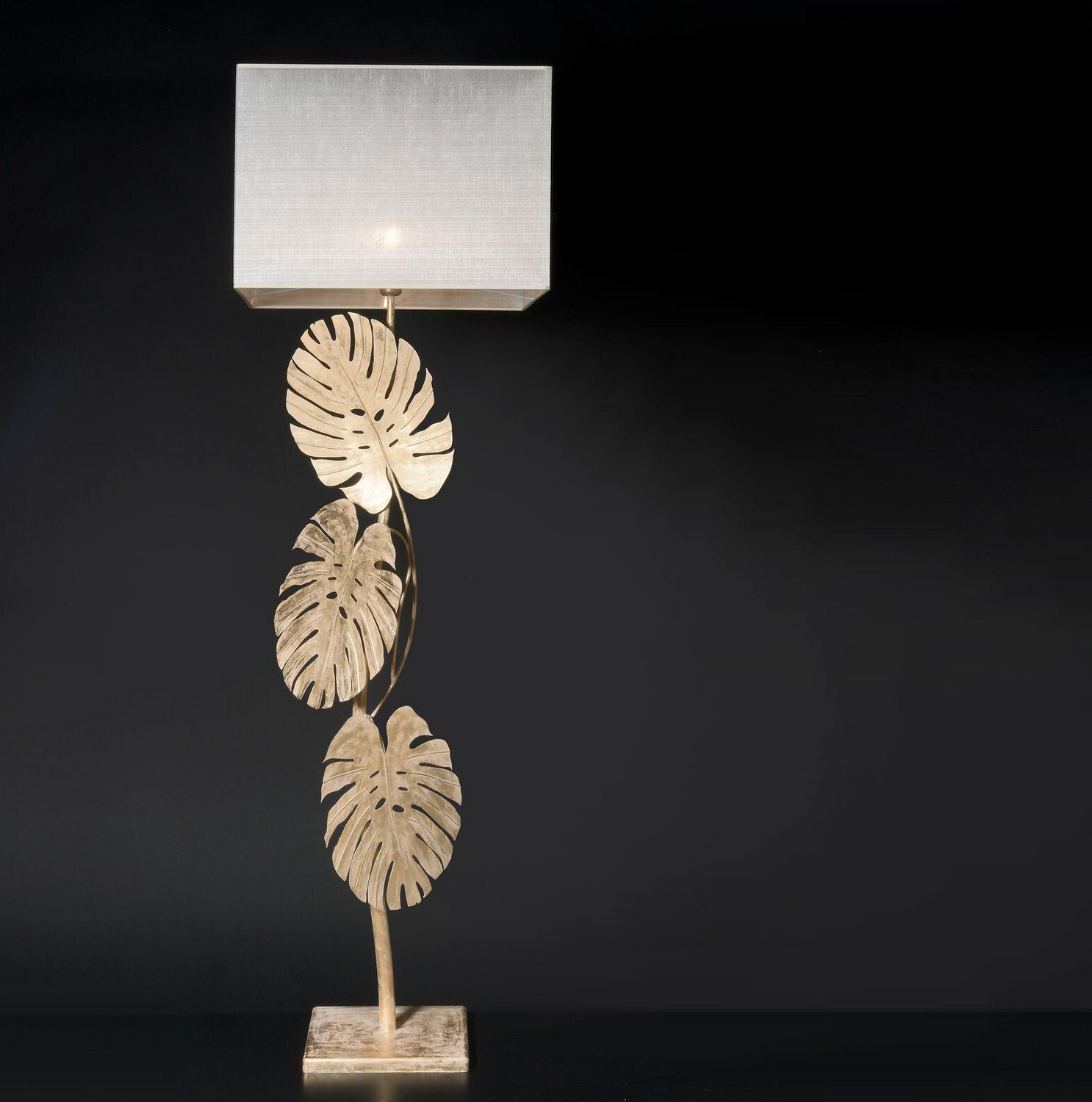 Ferroluce Stehlampe Monstera Deliciosa Standleuchte Leuchte Lampe Blattgold B-Ware - 3532161